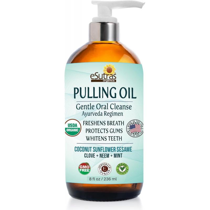 Pulling Oil Organic Herbal Mouthwash Teeth Whitener